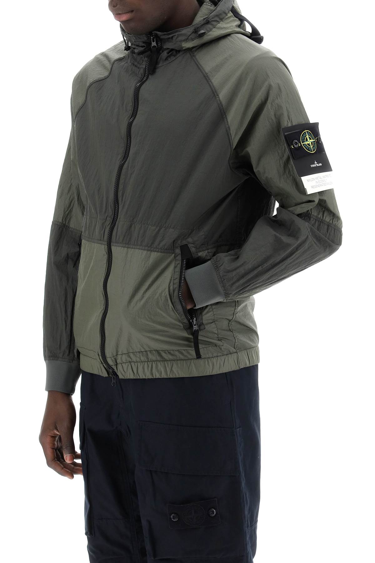 Nylon Metal Windbreaker Jacket  - Green