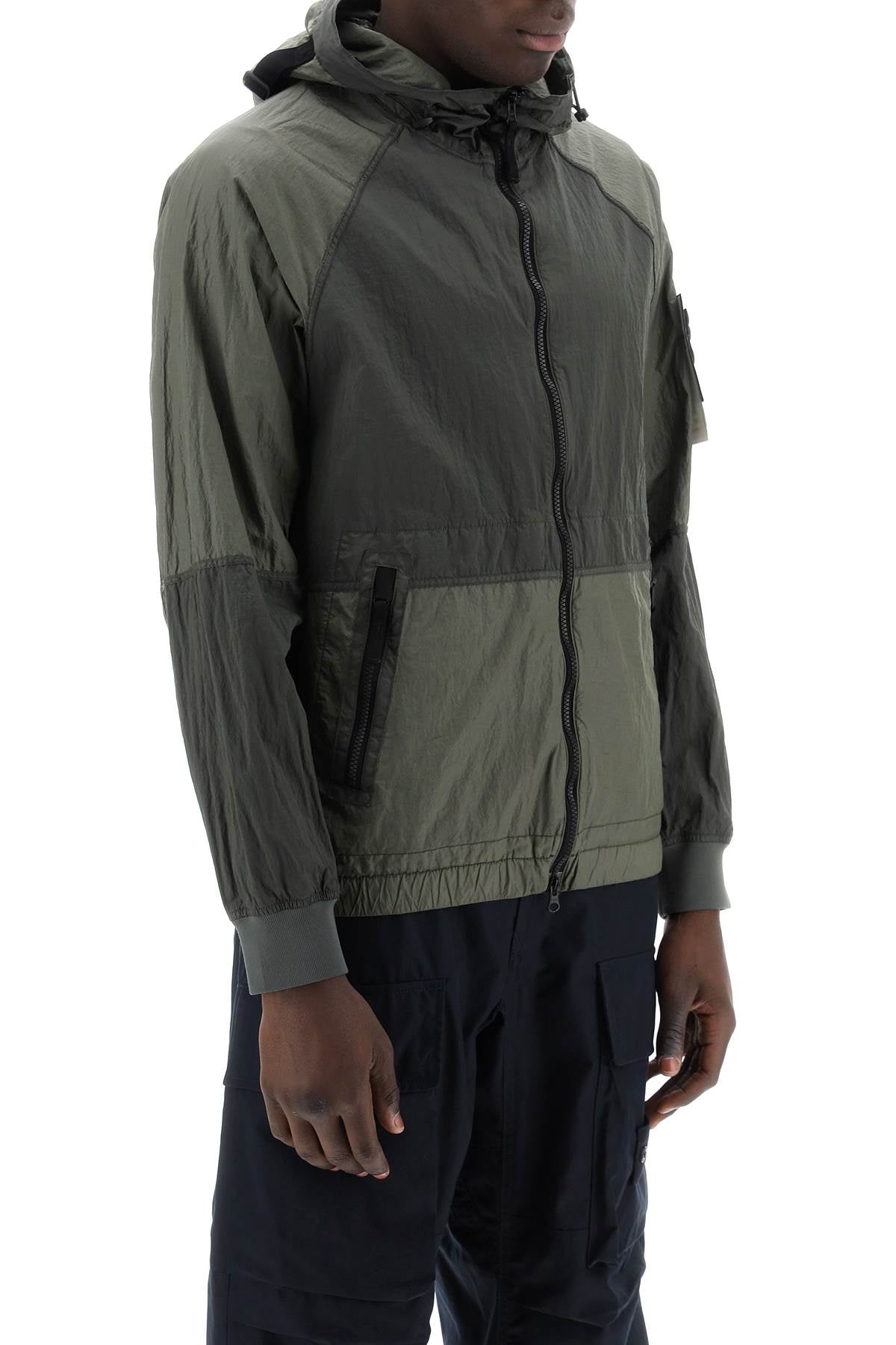 Nylon Metal Windbreaker Jacket  - Green