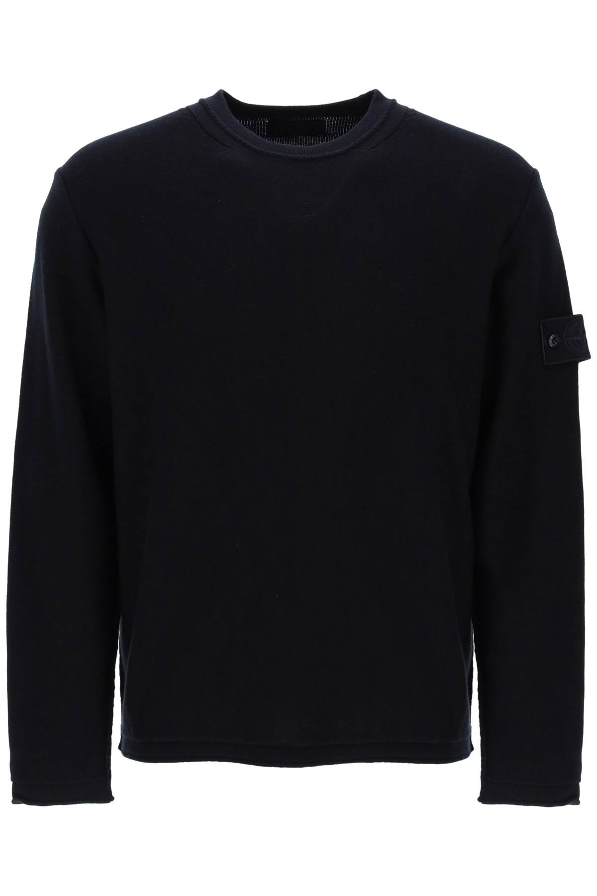 Cotton And Cashmere Ghost Piece Pullover  - Blue