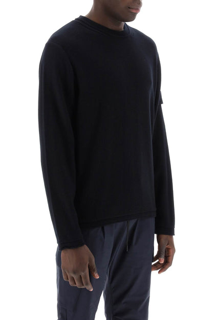 Cotton And Cashmere Ghost Piece Pullover  - Blue