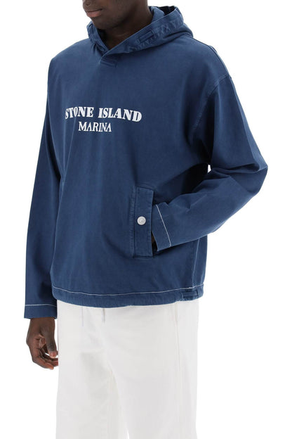 Marina 'old' Treatment Hooded  - Blue