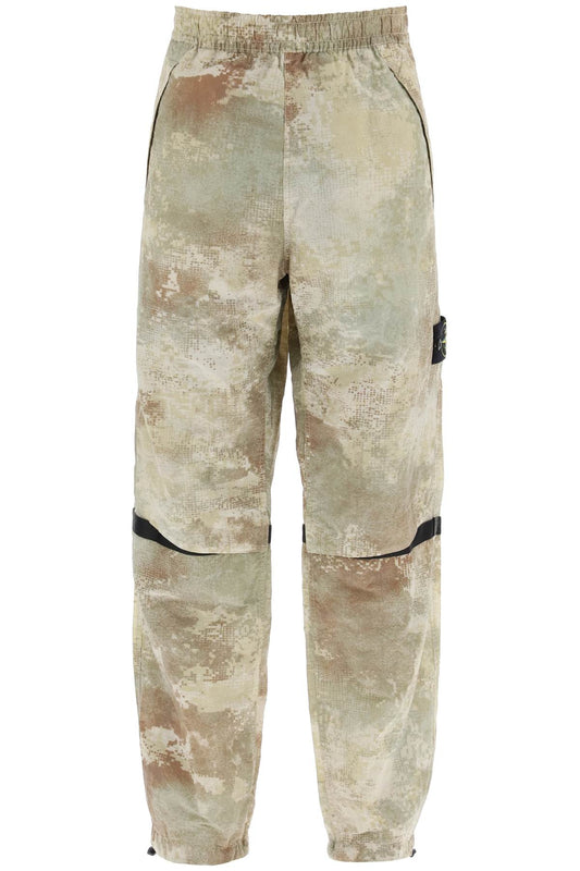 Econyl Printed Dissolving Grid Camo Pants  - Khaki