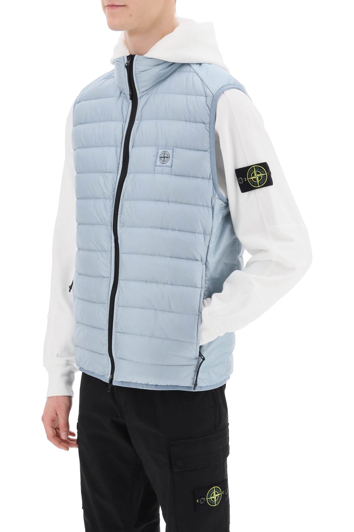 Lightweight Puffer Vest In R-nylon Down-tc  - Light Blue