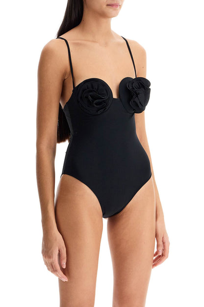 One-piece Flower Swims  - Black