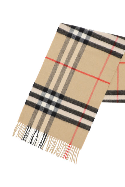 Cashmere Giant Check Scarf  - Beige