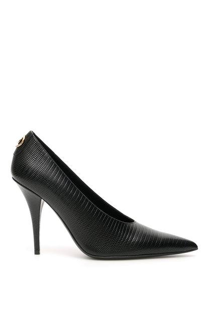 Eva Button Pumps  - Black