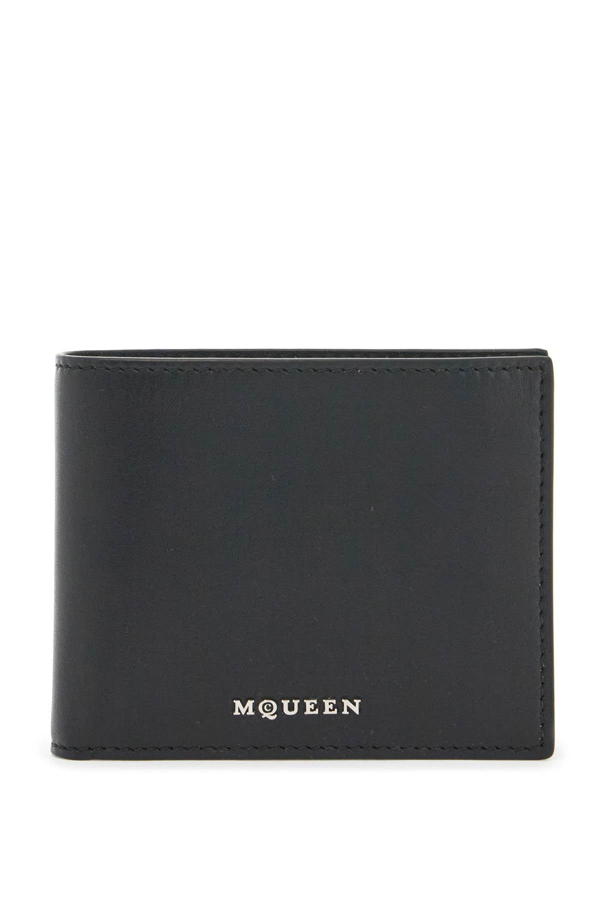 Leather Bifold Wallet With  - Black