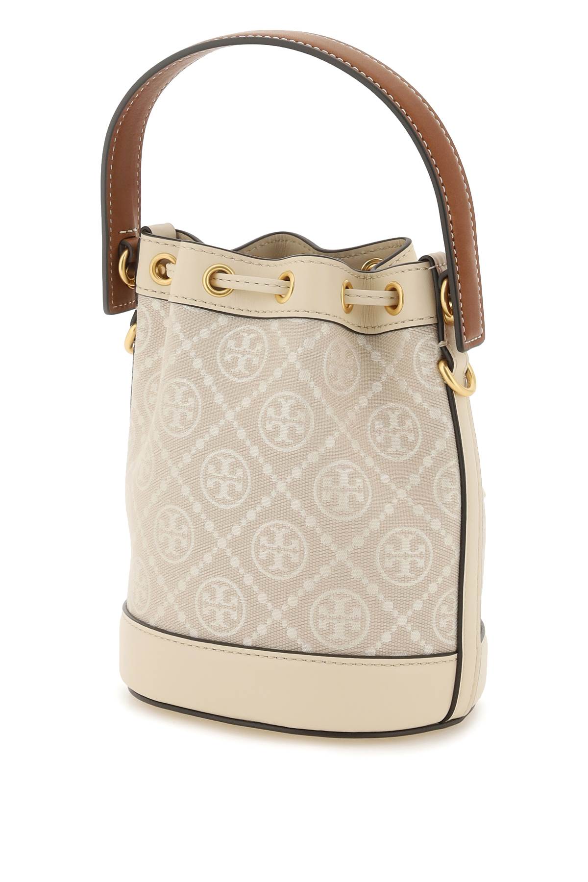 T Monogram Bucket Bag  - Beige