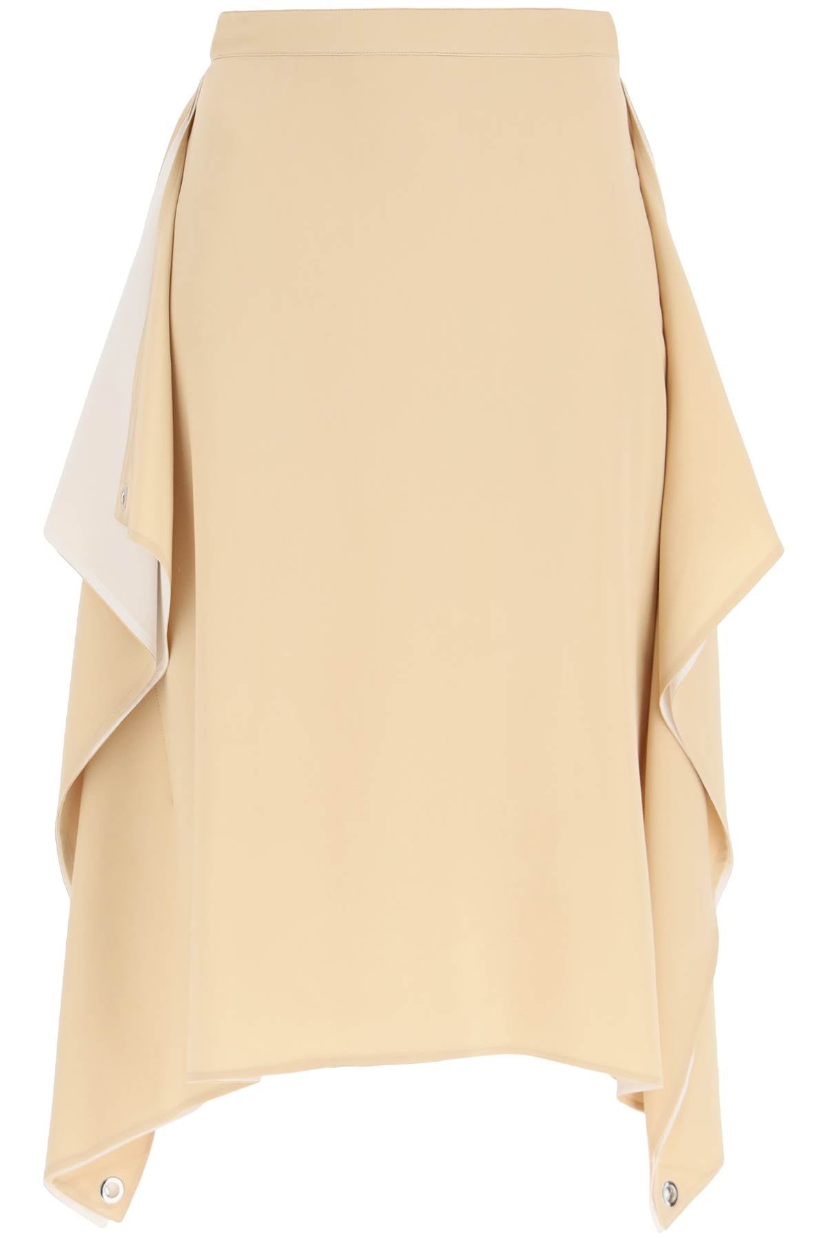 'thea' Silk Midi Skirt  - Beige