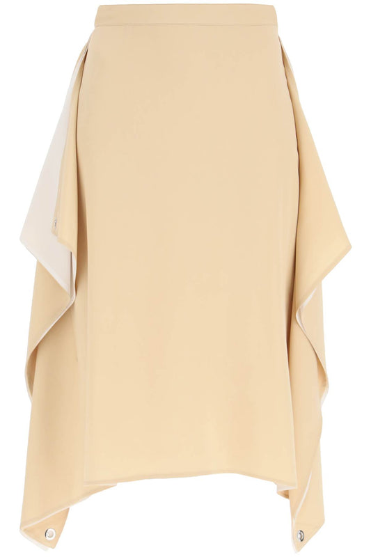 'thea' Silk Midi Skirt  - Beige