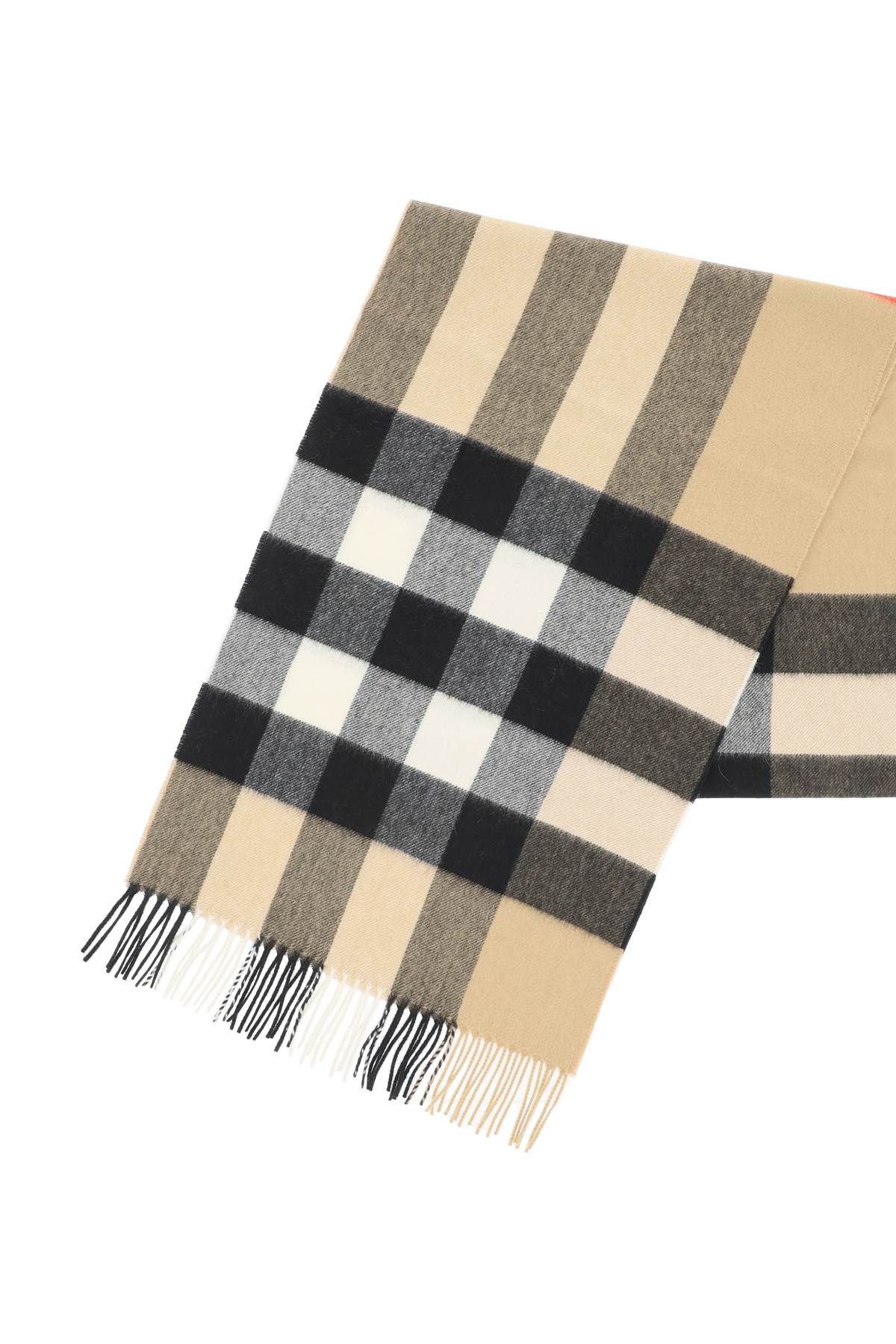 Cashmere Tartan Scarf  - Beige