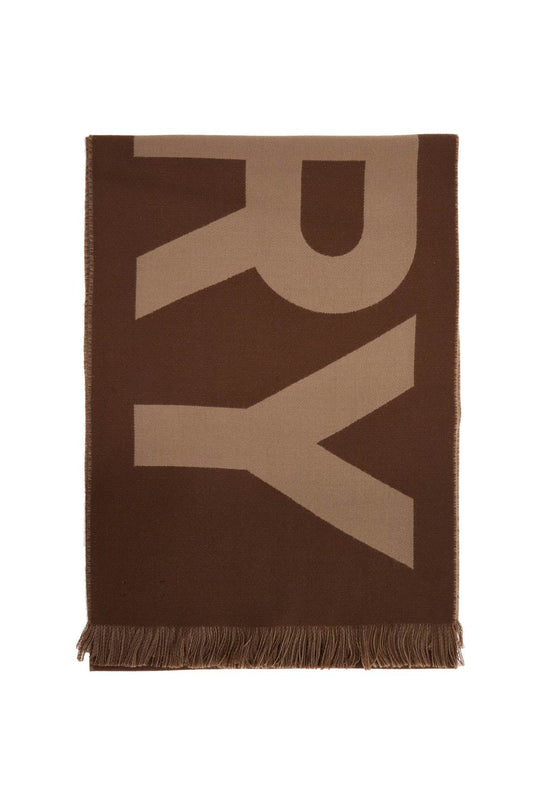 Wool Logoed Scarf  - Beige