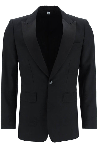 Tuxedo Jacket With Jacquard Details  - Black