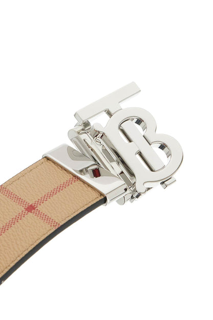 Check Reversibile Belt  - Beige