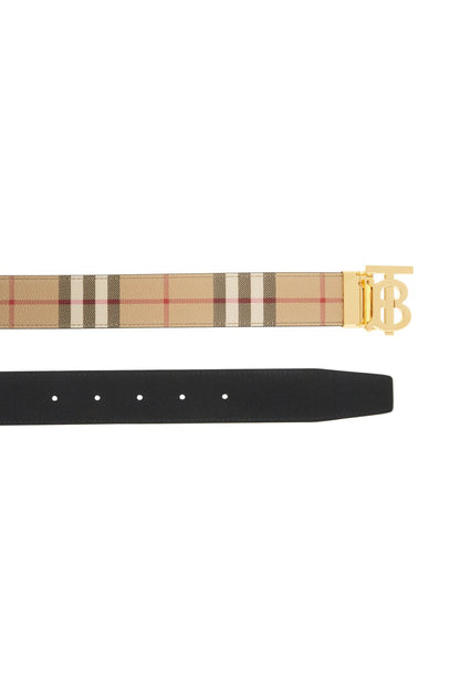 Reversible Tb Check Belt  - Beige