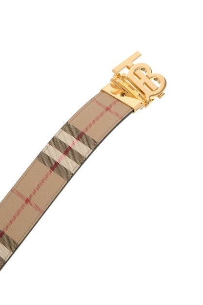 Reversible Tb Check Belt  - Beige