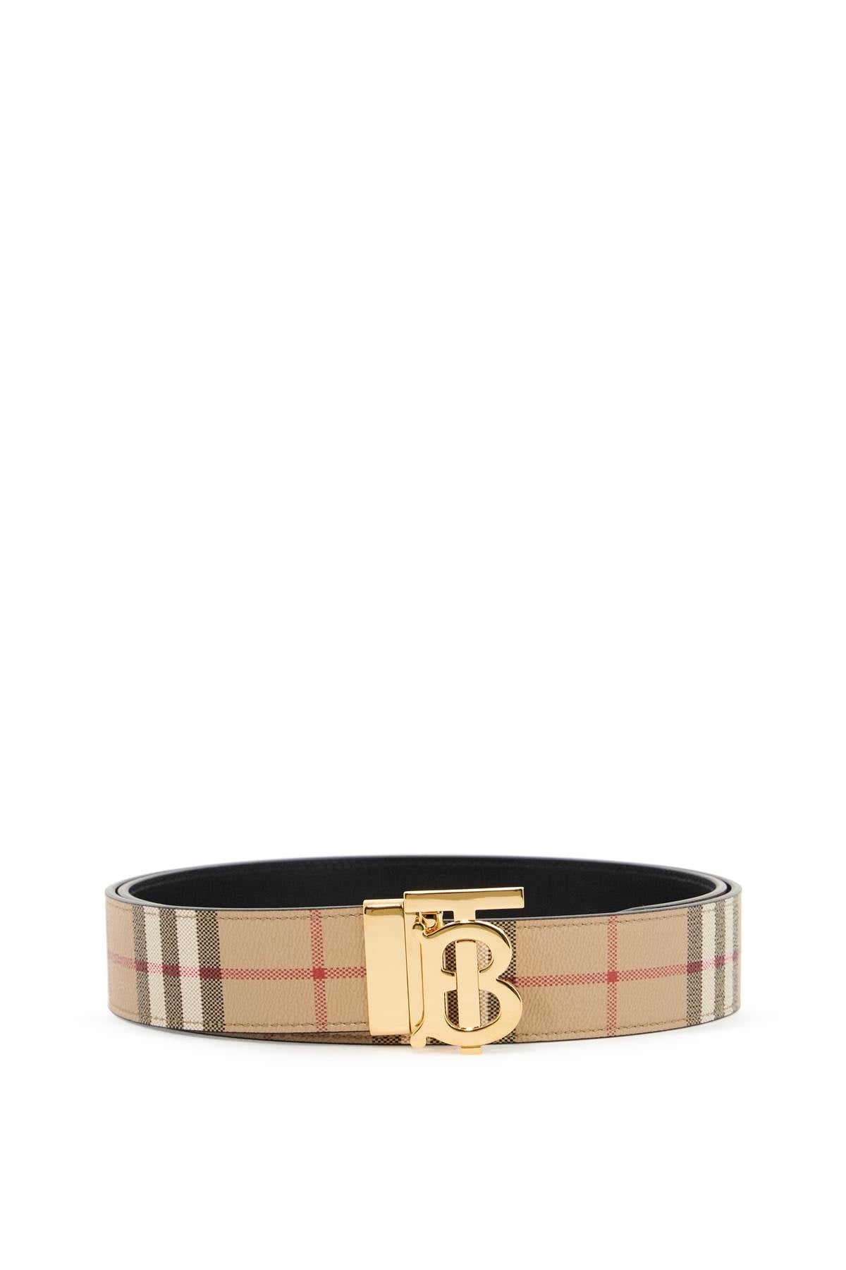 Reversible Tb Check Belt  - Beige