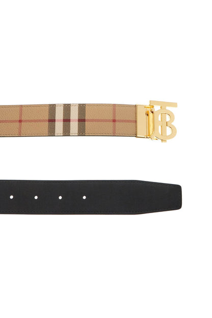 Reversible Tb Check Belt  - Beige