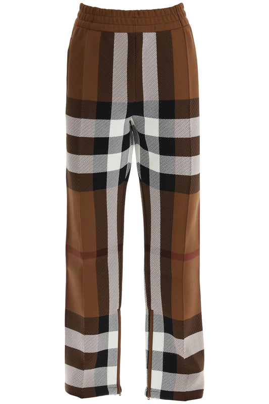 Check Track Pants  - Brown