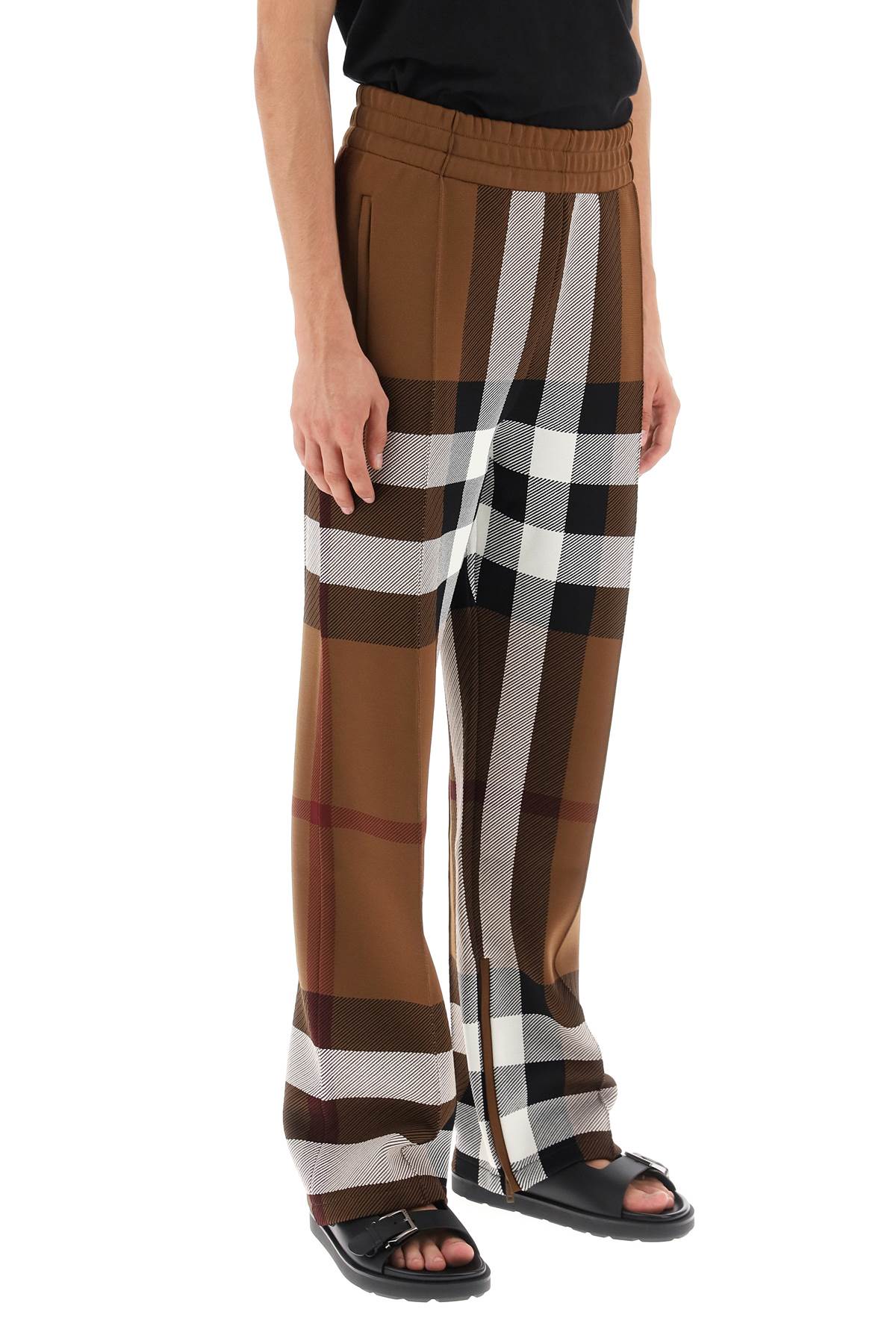 Check Track Pants  - Brown