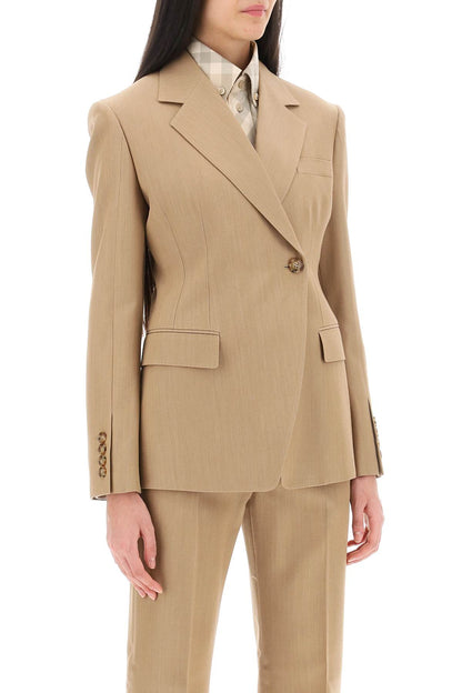 Claudete Double-breasted Jacket  - Beige