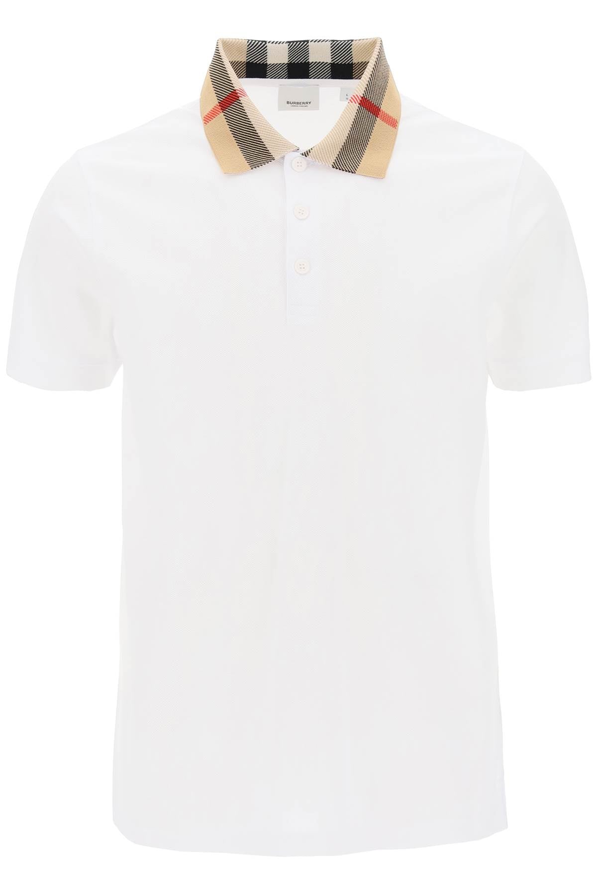 Check Collar Cody Polo Shirt  - White