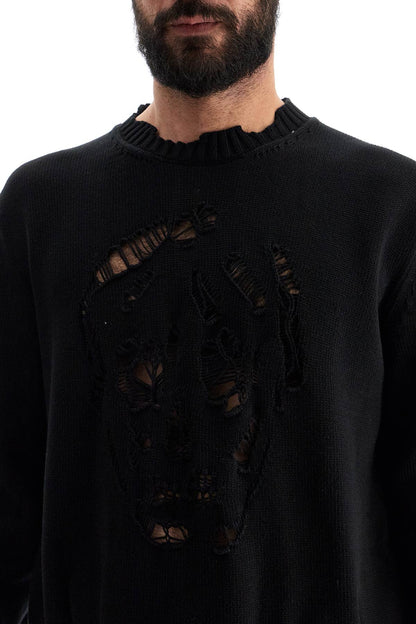 'distressed Skull Print Pul  - Black