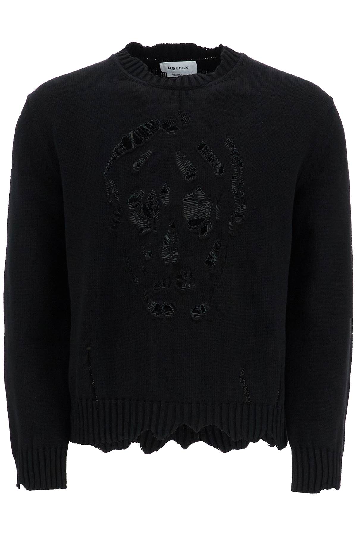 'distressed Skull Print Pul  - Black