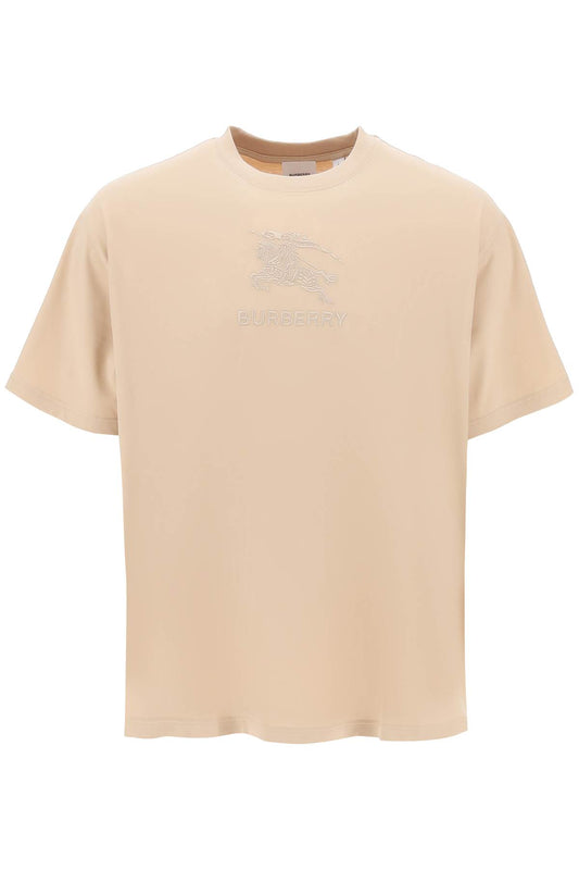 Tempah T-shirt With Embroidered Ekd  - Beige