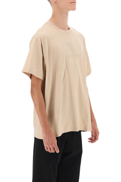 Tempah T-shirt With Embroidered Ekd  - Beige