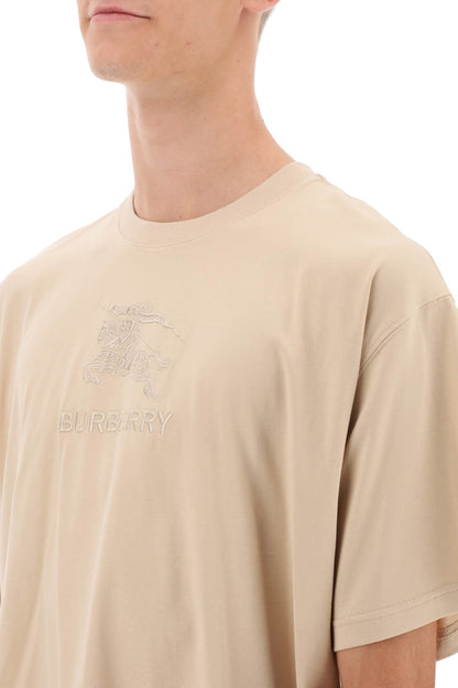 Tempah T-shirt With Embroidered Ekd  - Beige