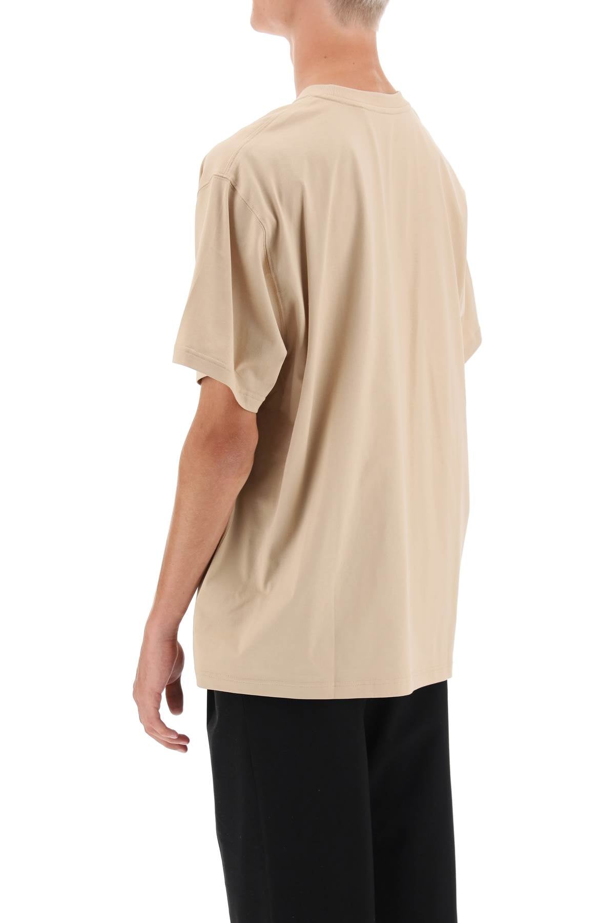 Tempah T-shirt With Embroidered Ekd  - Beige