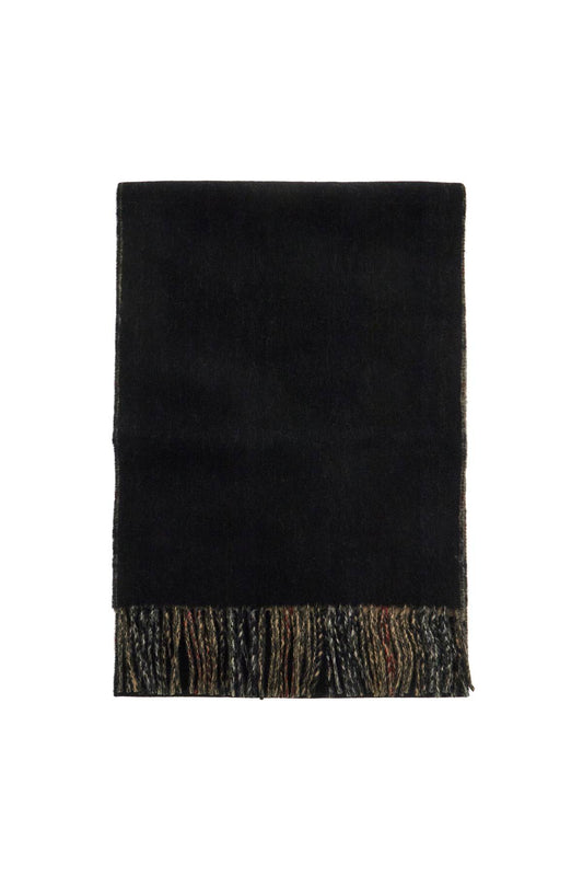 Reversible Cashmere Check Scarf  - Black