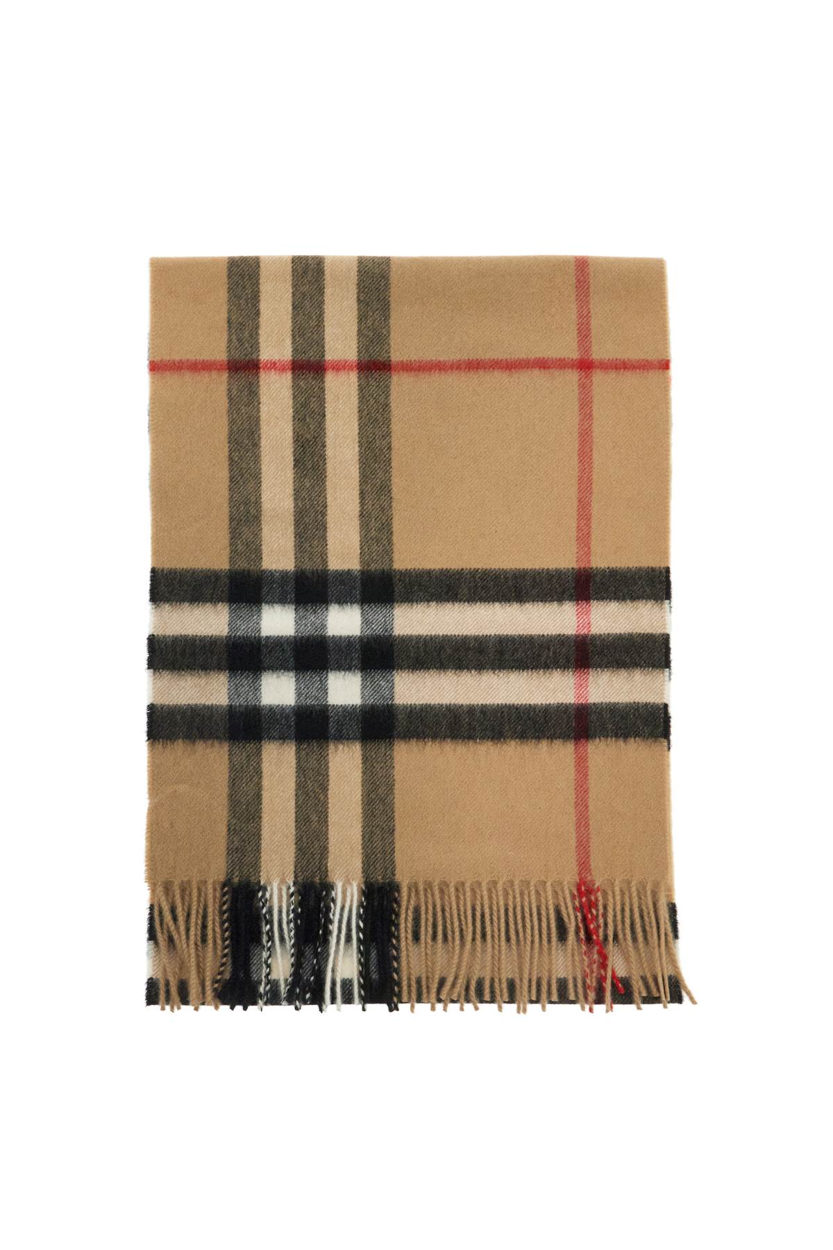 Cashmere Giant Check Scarf  - Beige