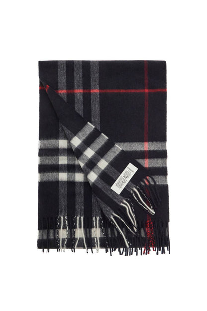 Check Cashmere Scarf  - Blue