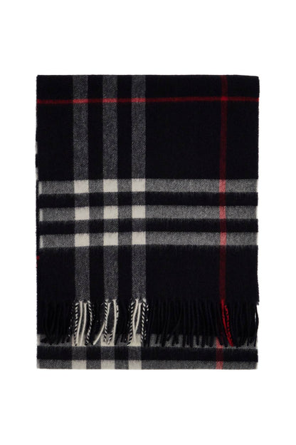 Check Cashmere Scarf  - Blue