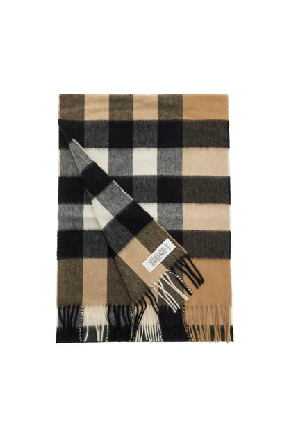 Cashmere Tartan Scarf  - Beige