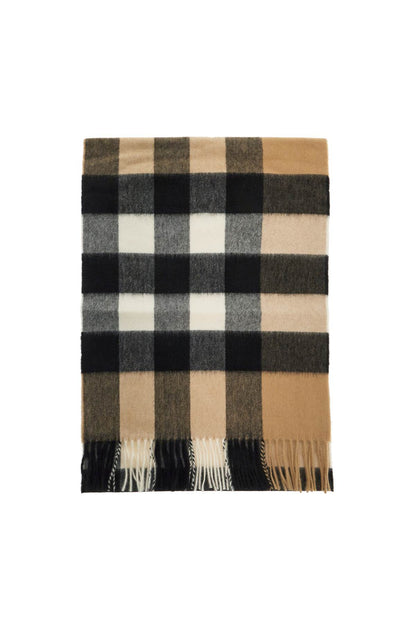 Cashmere Tartan Scarf  - Beige