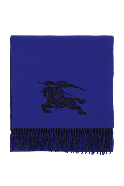 Reversible Cashmere Scarf With Ekd  - Blue