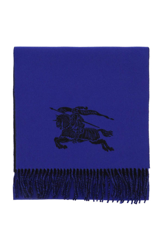 Reversible Cashmere Scarf With Ekd  - Blue