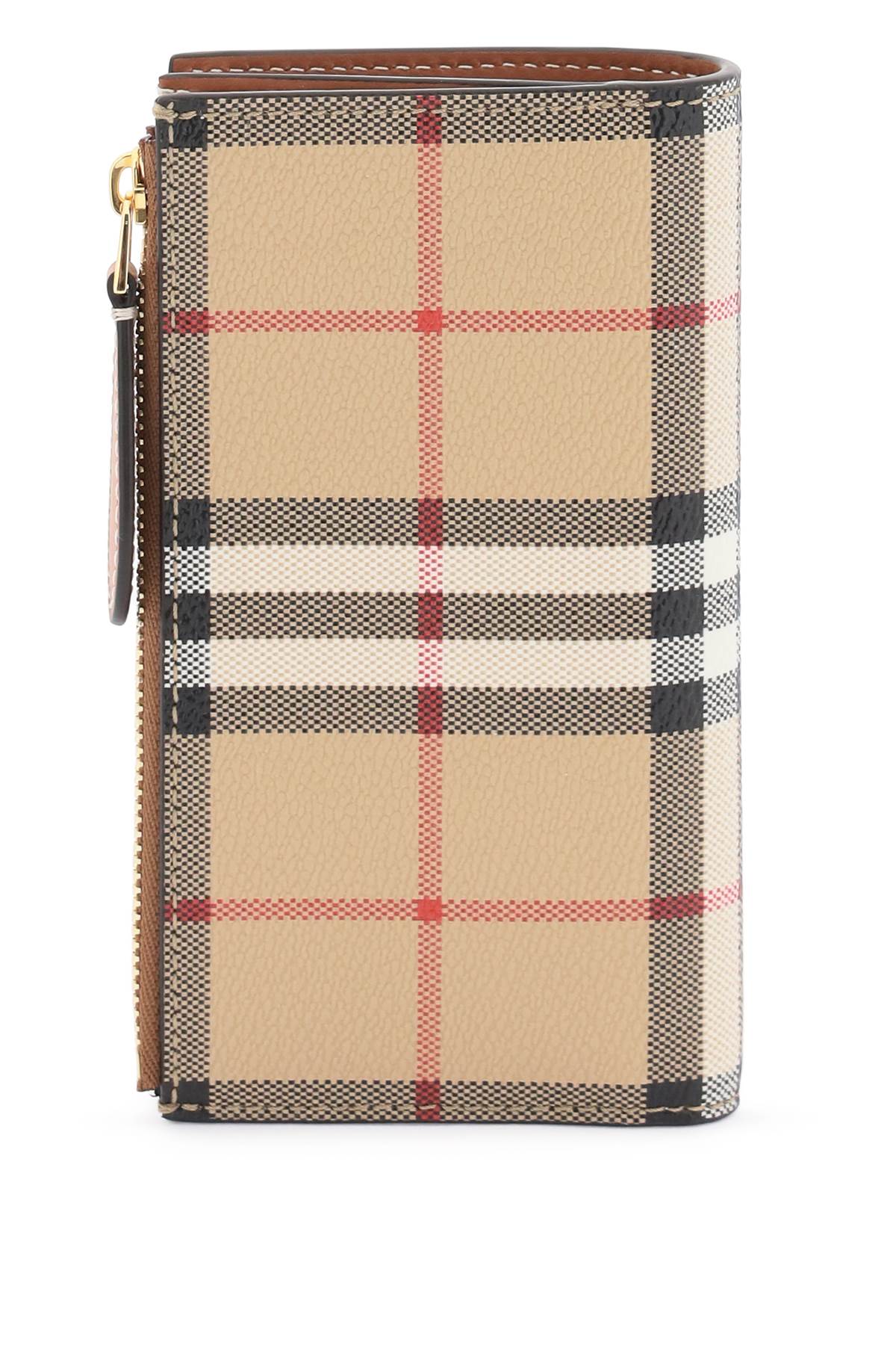 Check Bi-fold Wallet  - Beige