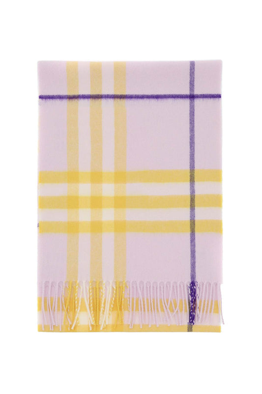 Check Cashmere Scarf  - Yellow