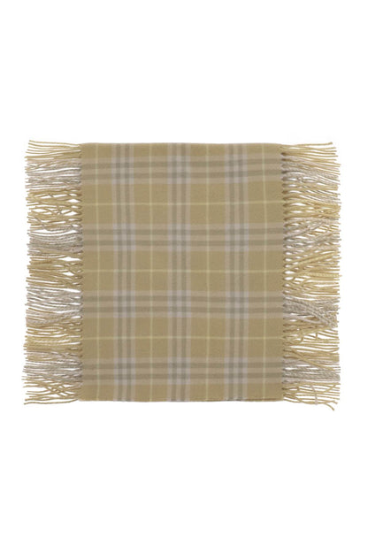 Check Cashmere Scarf  - Beige