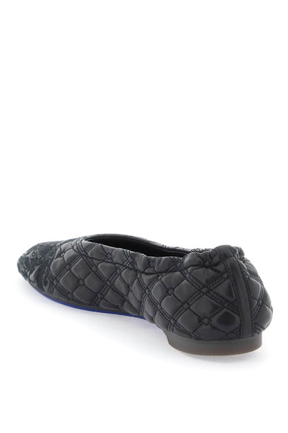 Quilted Leather Sadler Ballet Flats  - Black