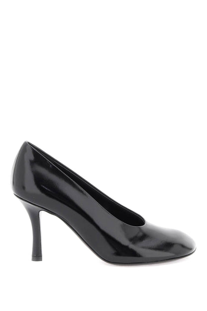 Glossy Leather Baby Pumps  - Black