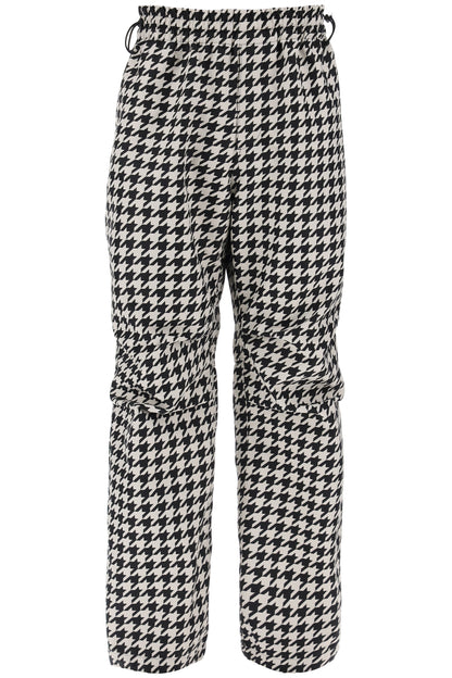 Workwear Pants In Houndstooth  - White