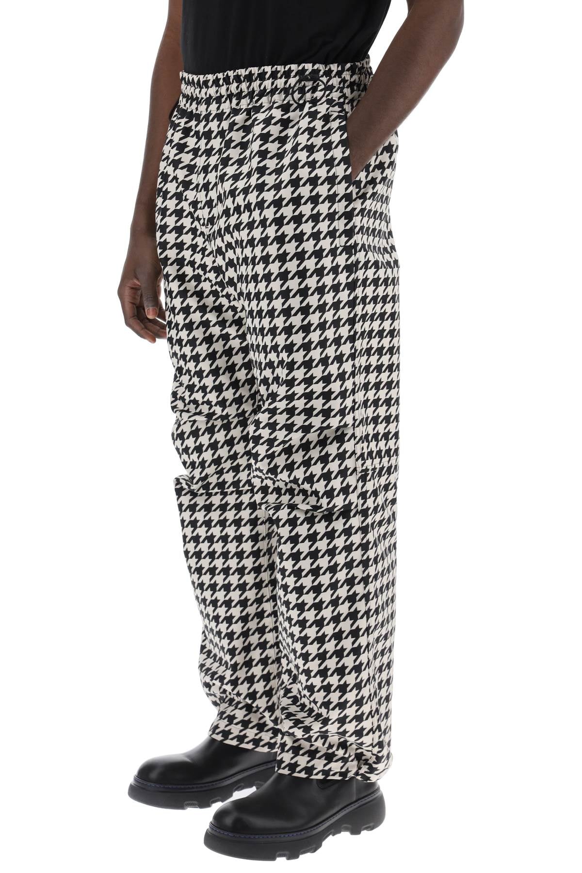 Workwear Pants In Houndstooth  - White