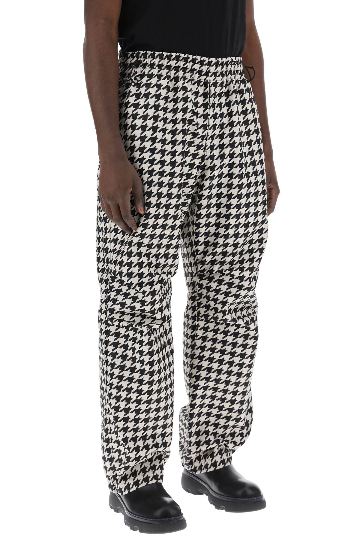 Workwear Pants In Houndstooth  - White