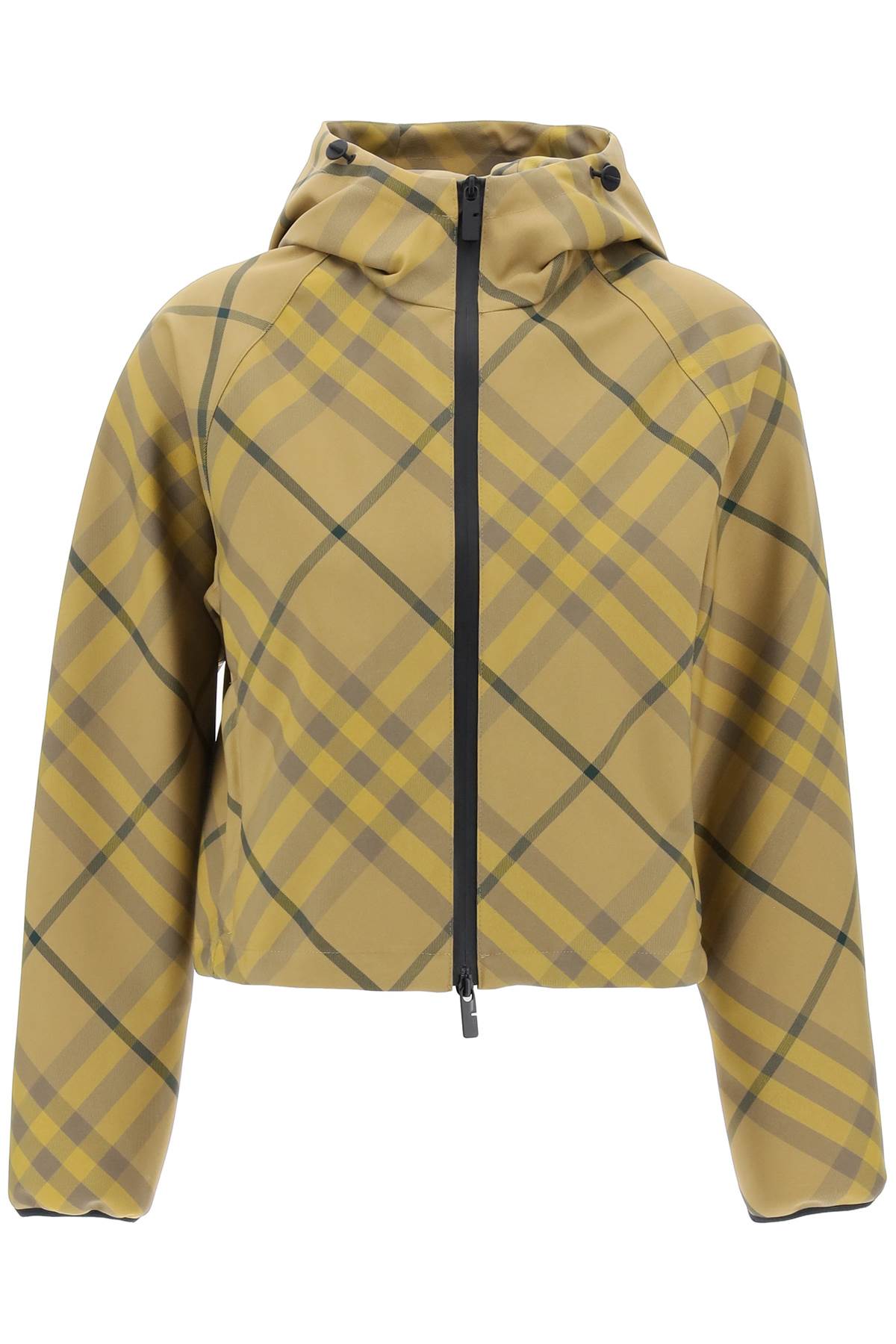 "cropped Burberry Check Jacket"  - Khaki