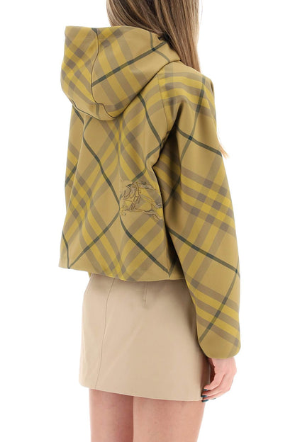 "cropped Burberry Check Jacket"  - Khaki